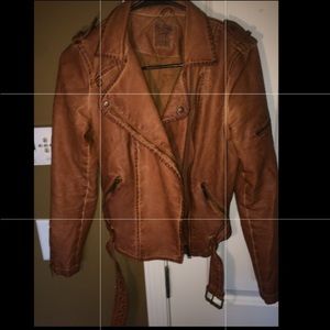 Leather rustic brown jacket